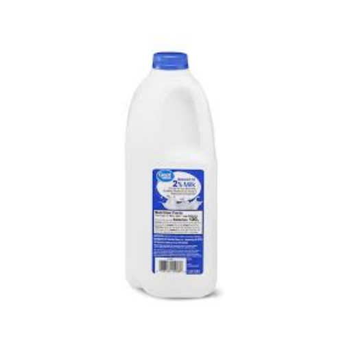 Great Value Grade A 2% Reduced Fat Milk Half Gallon