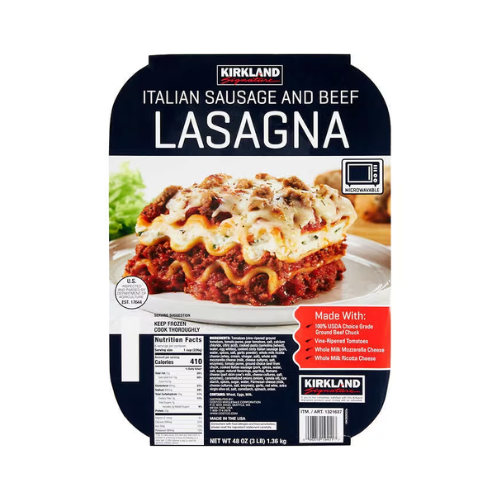 Kirkland Italian Sausage and Beef Lasagna 3 LB