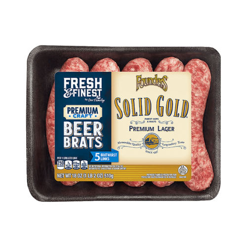 Fresh & Finest Solid Gold Craft Beer Brats 18oz