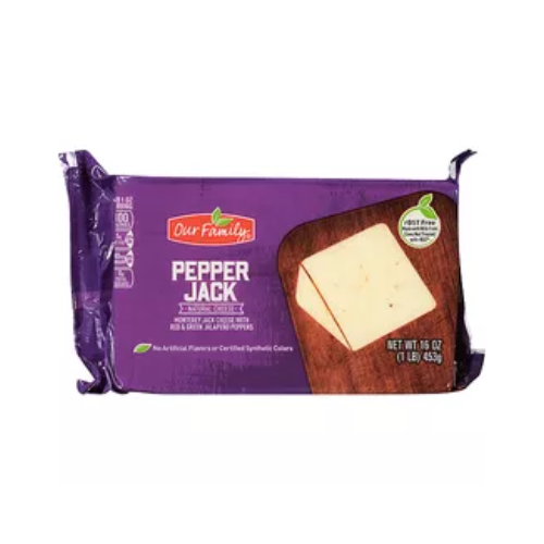 Our Family Cheese Block Pepper Jack 16oz