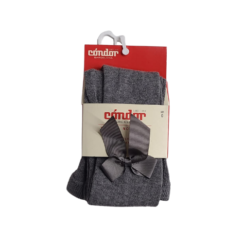 Condor Barcelona Grey Bow Tights Size 0 ( 6 -12 mths )