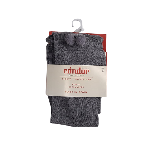 Condor Barcelona Grey Pom Pom Tights Size 4