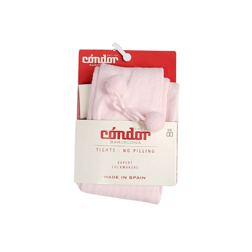 Condor Barcelona Pink Pom Pom Tights Size 00 ( 3-6 mths)