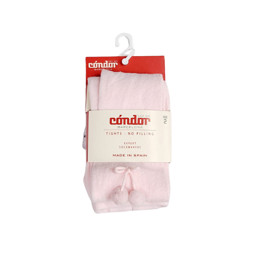 Condor Barcelona Pink Pom Pom Tights Size 2 ( 18-24 mths)