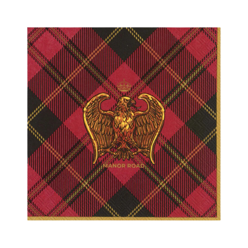 Manor Road Eagle on Tartan Luncheon Napkins 20pk