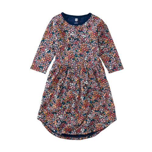 Tea Andes Floral Long Sleeve Midi Dress 4Y