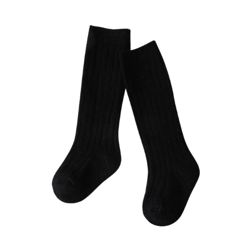 Long Ribbed Sock Black Medium