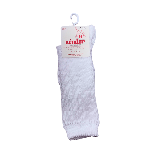 Condor Barcelona White Cotton Knee Socks Size 1 (12/18mths)