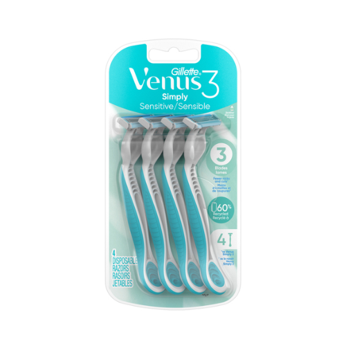 Venus Razor Simply 3 Sensitive Shaver 4ct