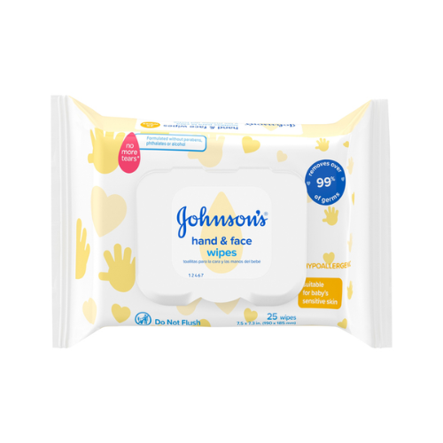 Johnson's Hand & Face Baby Wipes 25ct