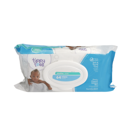 Tippy Toes Baby Wipes Sensitive 64ct