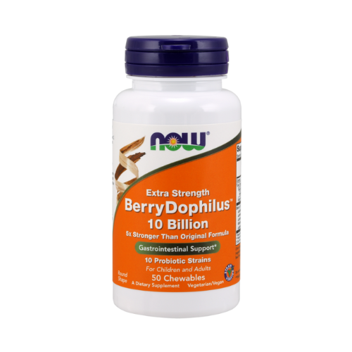 NOW Extra Strength BerryDophilus 10 Billion  50 Chewables