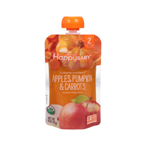 Happy Baby Organics Clearly Crafted Stage 2 Apples, Pumpkin, Carrots 4oz