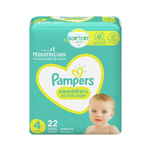 Pampers Diapers Swaddlers Size 4 Jumbo Pk 22ct