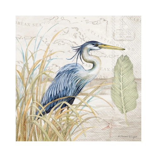 Blue Heron on Grass Cocktail Napkins 20ct