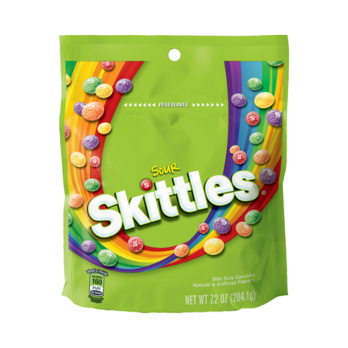 Skittles Candy Sour Stand Up Pouch 7.2oz