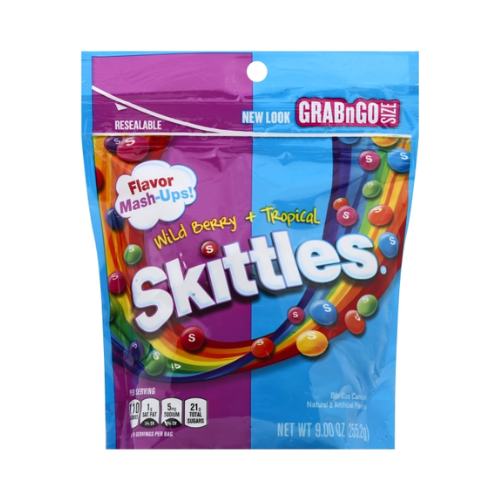 Skittles Flavor Mash-Ups Wild Berry + Tropical Candies 9oz