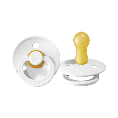 BIBS Color Round Pacifier Nipple 2 Pack White Size 2