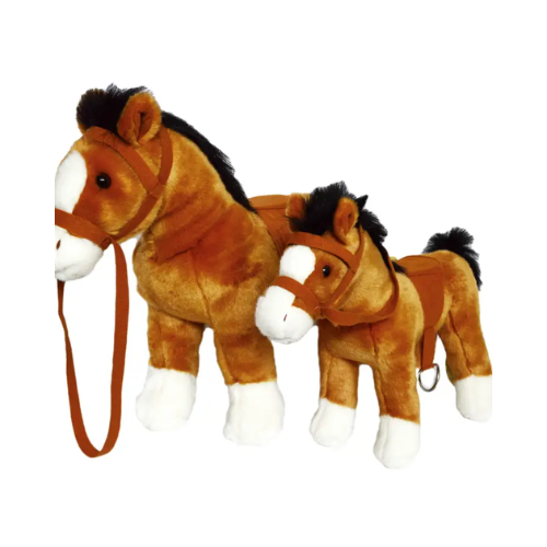 Copper Golden Brown Plush Horse