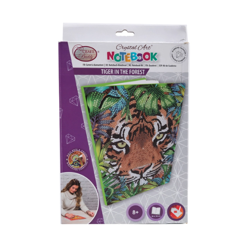 Crystal Art Notebook Kit Tiger in the Forest