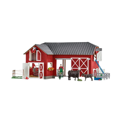 Large Farm with Black Angus Farm Figurine Playset