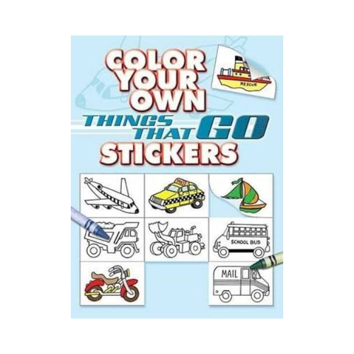 Color Your Own Things That Go Stickers