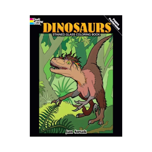 Dover Coloring Book Dinosaurs Stained Glass Coloring Book