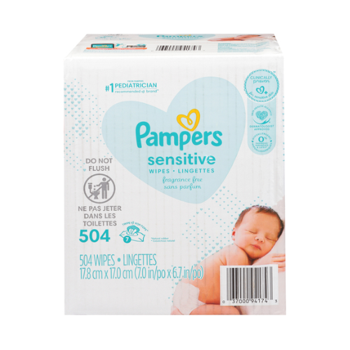 Pampers Sensative Wipes Fragrance Free 504ct