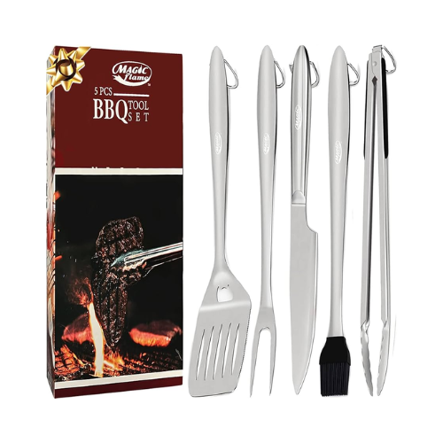 MAGIC FLAME 18'' 5pc Grill Set Barbecue Tools