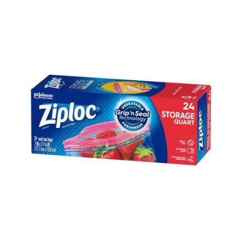 Ziploc Storage Quart Bags Grip n Seal  24ct