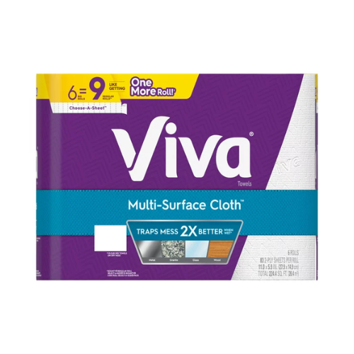 Viva Multi Surface ClothPaper Towel Regular Sheet Big Rolls  6ct