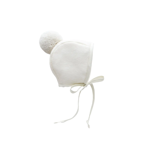 Briar Baby Ivory Pom Bonnet Cotton-Lined 2-4Y