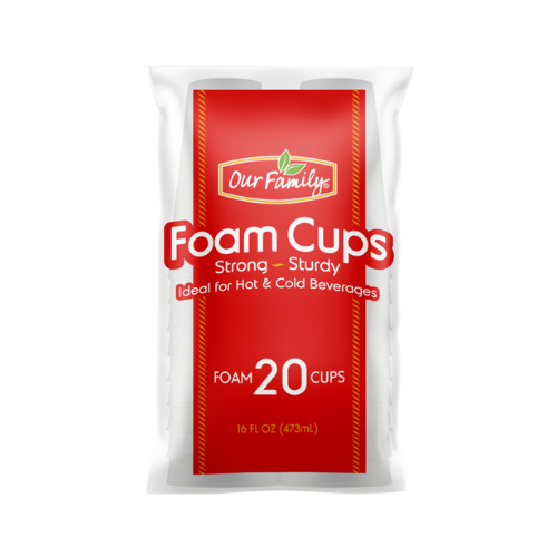 Our Family Disposable 16fl oz Foam Cups 20ct x 12pk