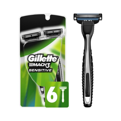 Gillette Mach3 Sensitive Mens Disposable Razors 6ct