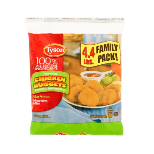 Tyson Fully Cooked Chicken Nuggets Family Pack  4.4lbs