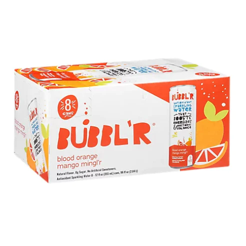 Bubbl'r Blood Orange Mango Mingl'r Antioxidant Sparkling Water 12fl  oz x 6pk