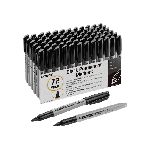 Ezzgol Permanent Markers Black 72ct