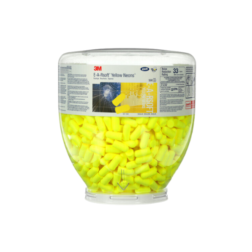 3M EAR Uncorded Refill Foam Earplugs Neon Yellow 500ct