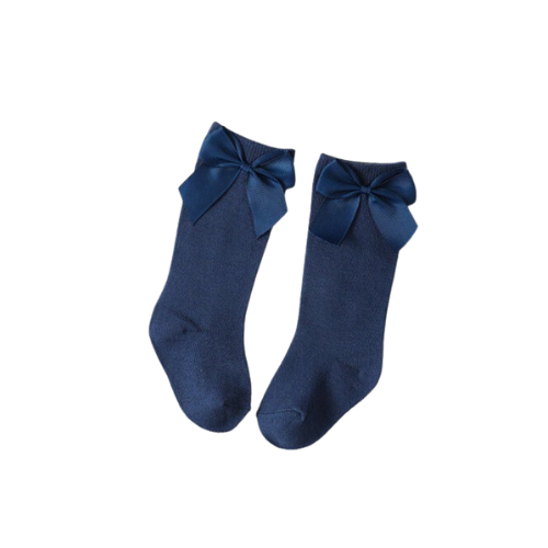 Long Bow Sock, Dark Blue Large