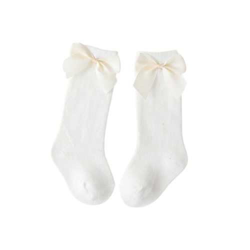 Long Bow Sock, White Small