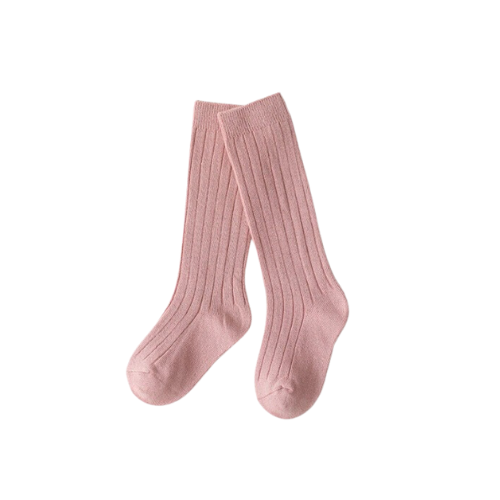 Long Ribbed Sock, Pink Large