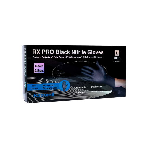 RX Pro Black Nitrile Glove 6.5mil 1000ct Size X Large