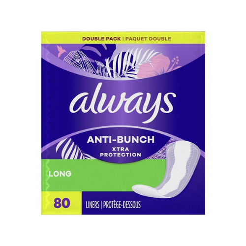 Always Anti-Bunch Long Liners 80ct