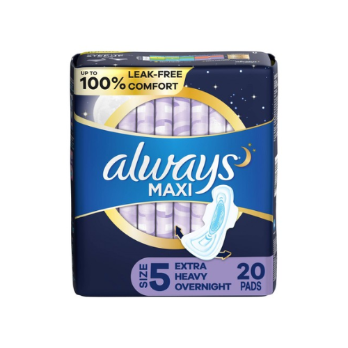 Always Maxi Extra Heavy Overnight Pads with Flexi-Wings 20ct