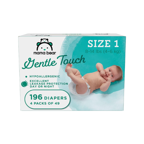 Mama Bear Gentle Touch Diapers  Size 1 White 196 Ct