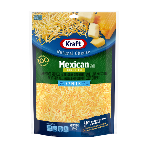 Kraft Natural Mexican Style Four Cheese Shredded Cheese 14oz