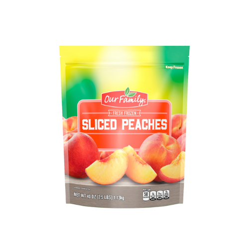 Our Family Peach Slices, Frozen 40oz Bag