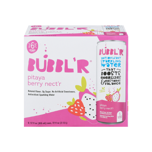 Bubbl'r Pitaya Berry Nect'r Antioxidant Sparkling Water 12fl oz x 6pk