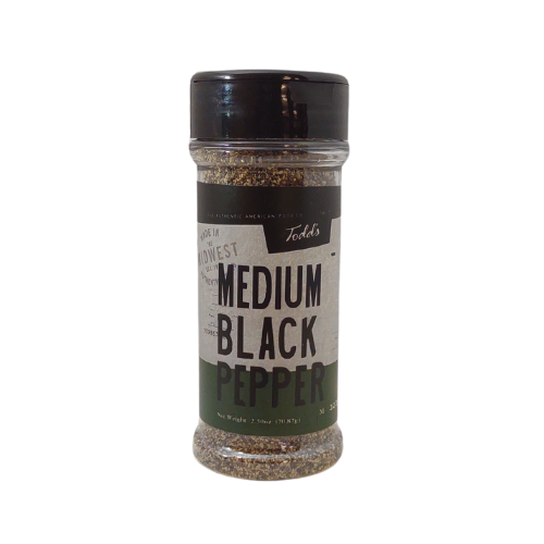 Todd's Premium Foods Black Pepper Medium Grind 18 Mesh 2.75oz