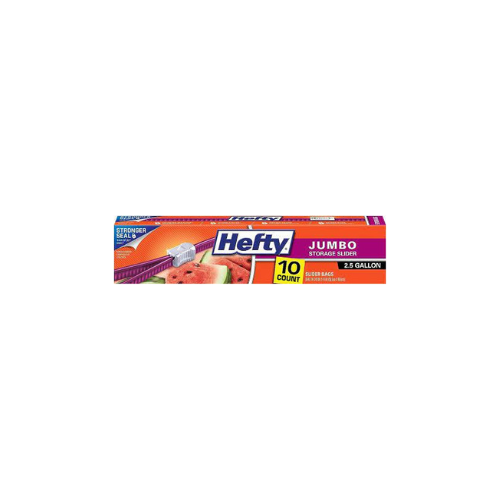 Hefty Jumbo 2.5 Gallon Storage Slider Bags 10ct